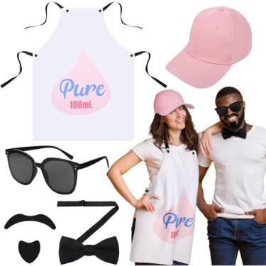 Imagem de Skicuff Conjunto de 5 peças de fantasia de rapper de Halloween com óleo de bebê, chapéu de beisebol, barba falsa, óculos de sol, gravata borboleta para homens, mulheres, amigas, Halloween, cosplay