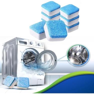 Imagem de Kit 12 Pastilha Tablete Efervescente Higieniza Limpa Tambor Máquina De Lavar Roupa Lavadora Lava e Seca Louça Secadora Limpeza Profunda Antibacteriana Remove Mau Cheiro e Resíduos