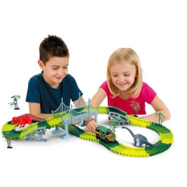 Imagem de Pista de Carro Dinossauro Corrida Radical Ajustável Infantil 192 peças