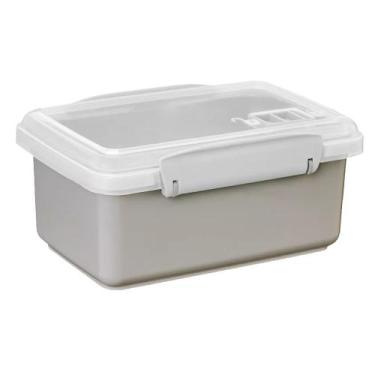 Imagem de Marmita Microondas Retangular Pote Vasinha Pequena Com Travas Válvula 