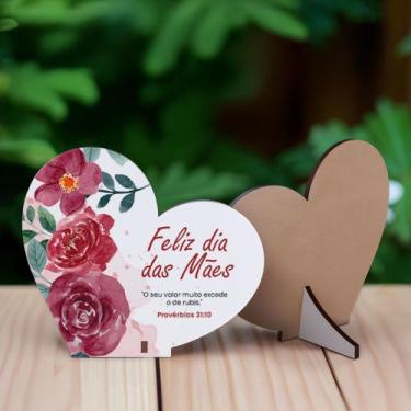 Imagem de Lembrancinhas Coração MDF Dia das Mães Mensagem Provérbios - Deliparts