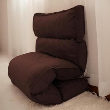 Imagem de Futon Colchonete Colchão Espuma Dobrável 70x170x12cm Em Sued Aveludado