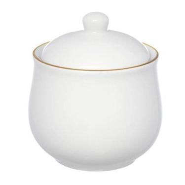 Imagem de Acucareiro Ceramica Branco Borda Dourado 300Ml