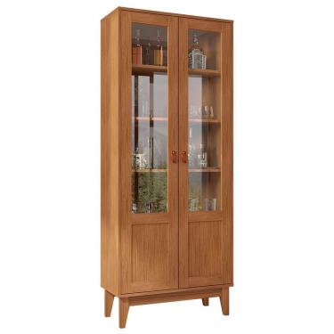 Imagem de Cristaleira com Portas de Vidro Sala de Jantar Liria C14 Cedro - Mpozenato