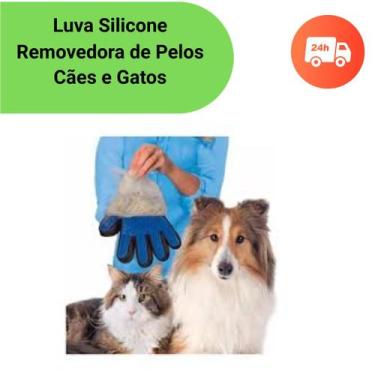 Imagem de Luva Escova Tirar Removedor de Pelo Nano Magnética Cães E Gatos Pet - 
