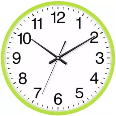 Imagem de Relógio de parede para sala de estar, relógio de casa simples e moderno, relógio de quartzo criativo e personalizado, adequado para salas de estar e escritórios. Para decoração de casa (verde, pequeno