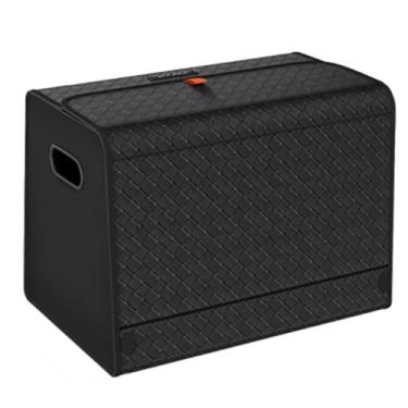 Imagem de GMQ Organizador de porta-malas de carro para SUV, organizadores de carro e armazenamento com armazenamento dobrável, tampa magnética de grande capacidade para SUV, caminhão, MPV (preto trançado, M