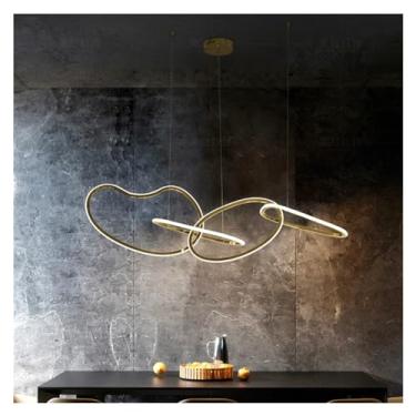 Imagem de Lustre luxuoso, lustres modernos de LED em ouro rosa, iluminação para decoração de casa, anéis circulares, luminárias suspensas, 011862, ouro rosa-3 luzes