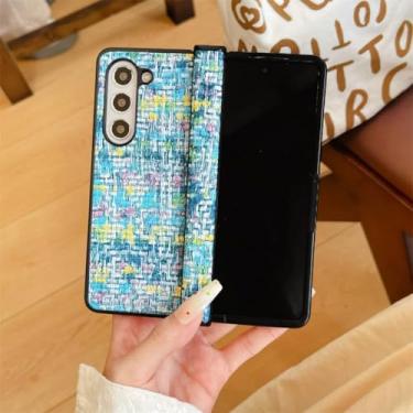 Imagem de Capa protetora de couro com dobradiça e à prova de choque para Samsung Galaxy Z Fold6 (para Samsung Galaxy Z Fold6/azul)