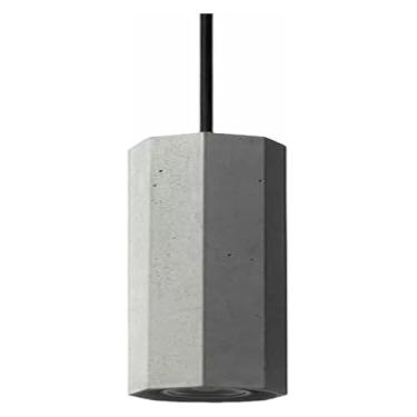 Imagem de WLHAZMWY Candeeiro pendente de concreto barra de luz linear, lâmpada suspensa de tubo longo de cimento cinza, luminária de ponta, compatível com candelabro de fazenda (6000K)