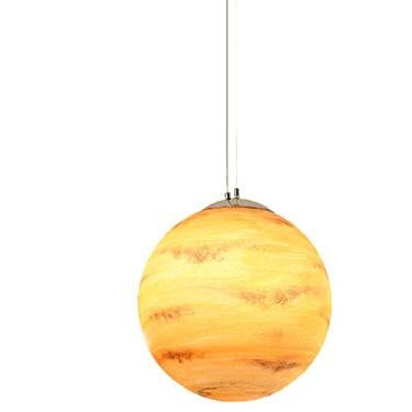 Imagem de Luminária pendente globo criativa Pt Lustre de teto 1 luminária para sala de estar Sala de jantar Bar Decoração de hotel Quarto infantil Lâmpada de lua Ajustável E27 Fixação de iluminação