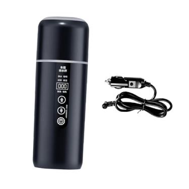 Imagem de ＫＬＫＣＭＳ Chaleira elétrica de viagem 12V 24V para carro, aquecedor elétrico de água, copo isolado para escola, família, carros, viagem, Preto
