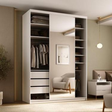 Imagem de Closet Solteiro 100% Mdf 139cm com 1 Porta Espelho 3 Gavetas Sion - RR