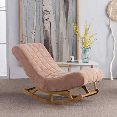 Imagem de UISLA Braço reclinável de madeira maciça, deck de leitura de balanço, relaxante, espreguiçadeira, mulher grávida, quarto, sala de estar, sofá de lazer