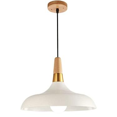 Imagem de CHENKUI Luminária pendente de arte de madeira Macaron abajur nórdico criativo industrial decoração lustre ajustável cabeça única luminária de teto E26/E27, para restaurantes, sala de estar, cozinha