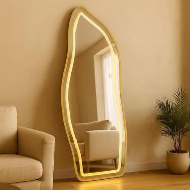 Imagem de Espelho Orgânico 170x70 com LED Jateado Touch Bivolt 3 Cores  Corpo In