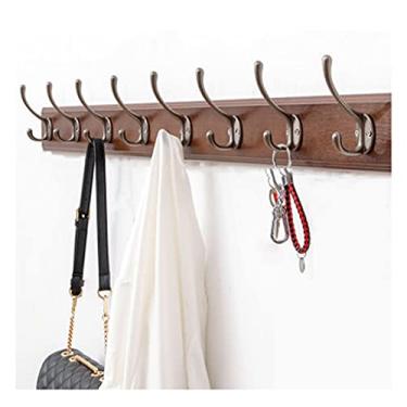 Imagem de Cabide para pendurar na parede, com 6, 7, 8 ganchos de metal retrô, cabide para pendurar na parede, muito adequado para corredor, quarto, sala de estar, suporte de cabide moderno (tamanho: 7 ganchos)
