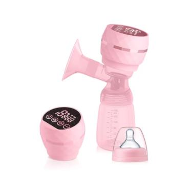 Imagem de Bomba Tira Leite Materno Elétrica Portátil Recarregável USB – Extratora de leite 9 Níveis de Sucção, Silenciosa, Livre de BPA, com Mamadeira e Cabo Tipo C (Rosa)