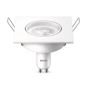 Imagem de Kit 5 Philips Spot GU10 Led embutir quadrado BV BR Fria - 5W