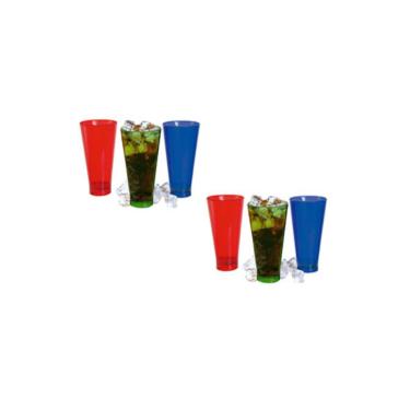 Imagem de Kit 6 Copos Plásticos Long Drink 400ml Cores Sortidas
