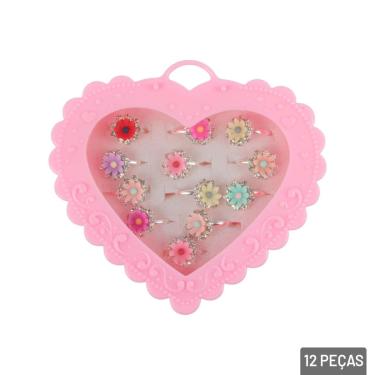Imagem de KIT Beleza Infantil 12 Peças Anéis de Flor Color - Tudo em Caixa