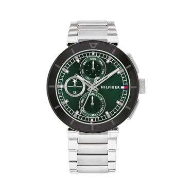 Imagem de Tommy Hilfiger Relógio casual masculino – Relógio de pulso multifuncional de aço inoxidável – Resistente à água até 5 ATM/50 metros – Relógio de moda premium para todas as ocasiões – 44 mm, Prata