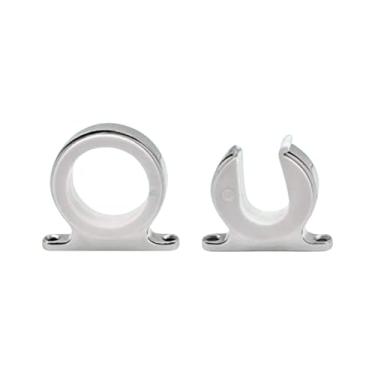 Imagem de MARINE CITY Suporte para armazenamento de vara de pesca, ideal para fuzileiros navais, barcos, vans e carros (1 vara (alumínio, prata))
