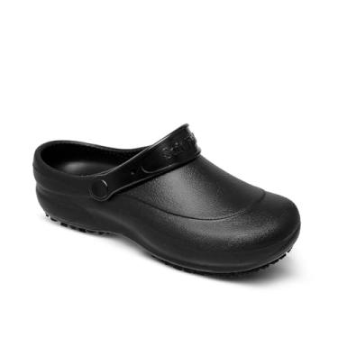 Imagem de Sapato Babuche Antiderrapante Enfermagem Hospitalar Limpeza Cozinha Impermeavel (Preto, BR, Adulto, Faixa Numérico, 33, 34)