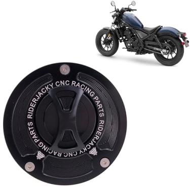 Imagem de Riderjacky Compatível com tampa de combustível sem chave de liberação rápida Honda CG150 Titan Mix 2014-2016| CMX 300 500 Rebel 2017-2024 | CMX1100 Rebel 21-24 | Macaco 125 18-2024 | NC750X 18-23