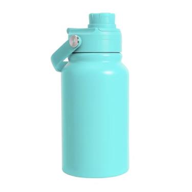 Imagem de Garrafa Térmica Inox 350ml com Alça Ergonômica e Tampa Antivazamento | Parede Dupla e Isolamento a Vácuo (Verde Água)