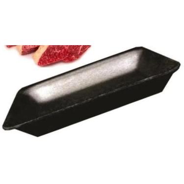Imagem de Kit 400 Bandeja De Isopor Preta B03 Funda 23,5X18X3,2Cm - Ultra