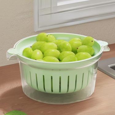 Imagem de Conjunto de cesta de ralo de frutas atualizado de camada dupla escorredor de cozinha para frutas, legumes, macarrão para o dia das mães LCC607-01