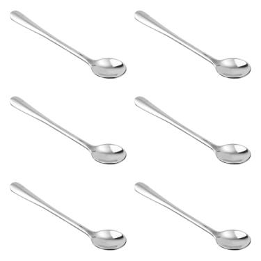 Imagem de 6 colheres pequenas de aço inoxidável, mini colheres de condimento de 7 x 1,5 cm, lindas colheres pequenas para potes de especiarias, mini colheres de servir práticas, colher muito pequena para sal