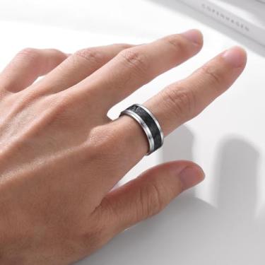 Imagem de Aliança de casamento masculina de tungstênio, 07, Aço inoxidável, Sem pedra preciosa