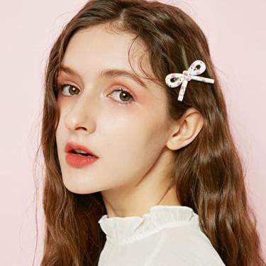 Imagem de Grampos de cabelo bonitos e fofos, grampos de cabelo de coração de resina, clipes de bico de pato de plástico, acessórios de cabelo modernos para franja lateral e gerenciamento de franjas