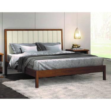 Imagem de Cama Casal Estofada Madeira Maciça 1,60m - Lisboa  Montanhês