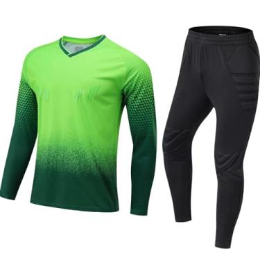 Imagem de harayaa Conjunto de camisa e calça de goleiro, uniforme de treino profissional e confortável com proteção de esponja mangas compridas, Xxs