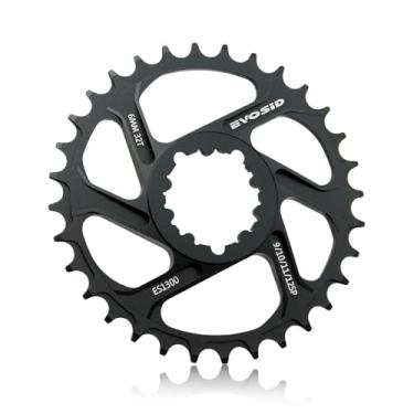 Imagem de EVOSID Corrente de bicicleta de montanha 32T 34T 36T 38T Roda de corrente deslocada 6 mm estreita larga CNC 7075 liga de alumínio, anel de montagem direta 8-12 velocidades para pedaleira SRAM GXP (6