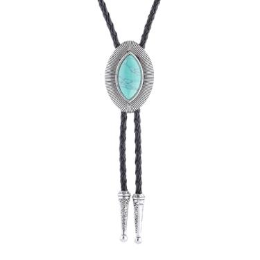Imagem de Dlknp Colar de ágata ocidental de couro, cowgirl, acessórios de fantasia, joias ocidentais, 31.5inches, Zinco, Sem Pedra Preciosa