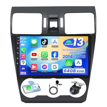 Imagem de Para Subaru Forester WRX Impreza Radio 2014 2015: 64 GB ROM sem fio Carplay e Android Auto rádio automotivo com tela sensível ao toque HD de 9 polegadas Bluetooth WiFi GPS FM adequado para câmera