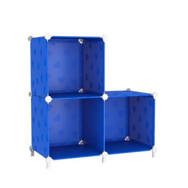 Imagem de UNKU Estante aberta, organizador de armazenamento de 3 cubos, prateleira de exibição de 30 cm para CDs de livros, estante de livros DIY, prateleira de armazenamento ajustável para escritório em casa