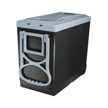 Imagem de Caixa Térmica 32L com Rodas e Alça Retrátil – Modelo Multifuncional com Mesa Lateral | Azul ou Preto (Preto (sem suporte lateral))