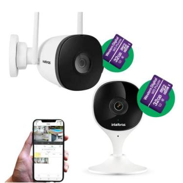 Imagem de Kit Câmera 1 Interna 1 Externa Mibo C/ Cartão 32gb Intelbras
