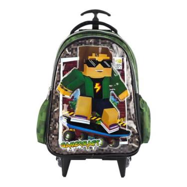 Imagem de Mochila Infantil Com Rodinhas Minecraft Personagem:Skate - Denlex, Ska