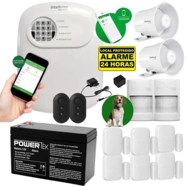 Imagem de Kit Alarme Intelbras Anm 24 C/ 2 Sensor Presenca Pet E 6 Mag