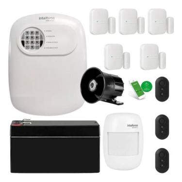Imagem de Kit Alarme Intelbras Monitorado App Celular 6 Sensor Sem Fio