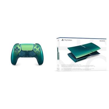 Imagem de Bundle Chroma Teal: Controle sem fio Dualsense + Tampa do console PlayStation®5 Slim