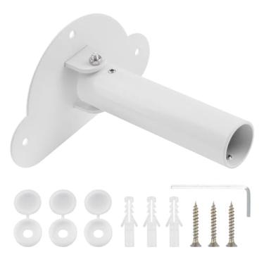 Imagem de UFURMATE Suporte de varão de cortina de chuveiro ajustável, 1 pacote com 1 haste de cortina de chuveiro de liga de alumínio, flange giratória única, suporte de haste de armário resistente com