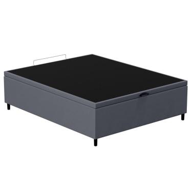 Imagem de Base Para Cama Box Baú Casal 138x188cm Hit I02 Suede Cinza - Mpozenato