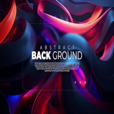 Imagem de Quadro Decorativo Abstrato Neon Moderno com Estampa Background Wallpaper Morphism 40x40cm